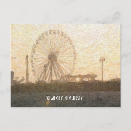 Ferris Wheel at Ocean City NJ Postcard