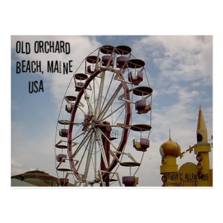 Ferris Wheel at Palace Playland Old Orchard Beach Postcard