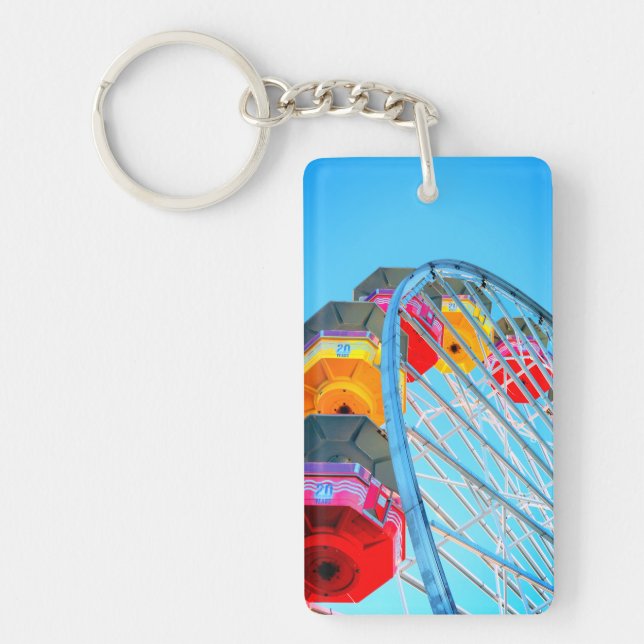 Ferris Wheel at Santa Monica Pier, California Keychain (Front)