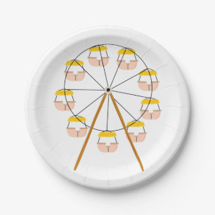 Ferris Wheel Butt Pun Carnival Ride Paper Plates