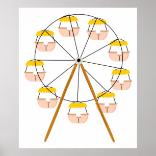 Ferris Wheel Butt Pun Carnival Ride Poster