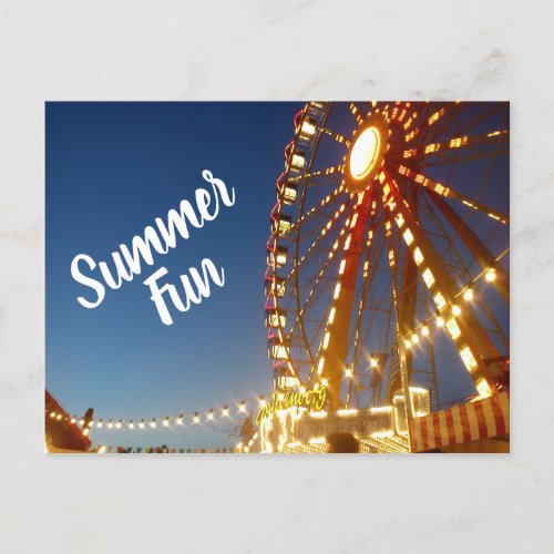 Ferris Wheel Carnival Lights Summer Fun Postcard