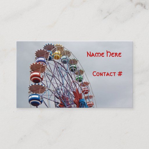 Customizable Ferris Wheel Children Play Date Card Business Card Template
