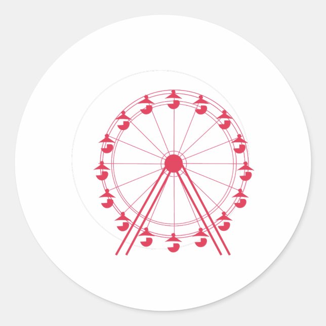 Ferris Wheel Classic Round Sticker (Front)