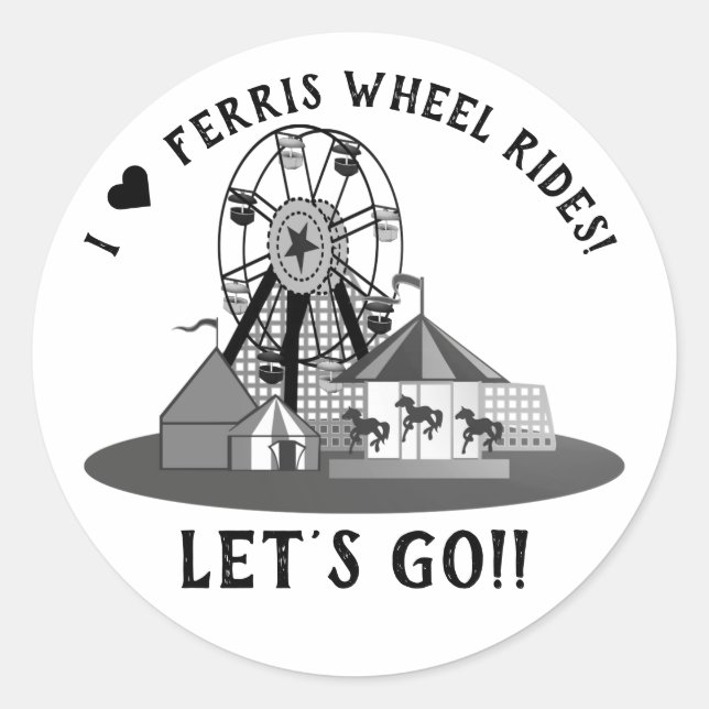 Ferris Wheel Day Classic Round Sticker (Front)