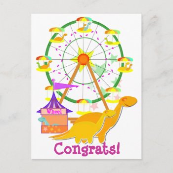 Ferris Wheel Dinosaurs Postcard by dinoshop at Zazzle