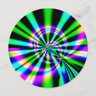 Ferris Wheel Fractal Art Birthday Invitation