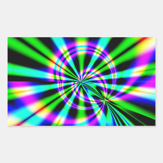 Ferris Wheel Fractal Art Rectangular Sticker (Front)