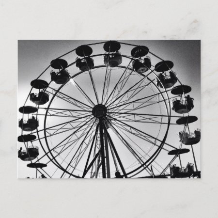 Ferris Wheel In Black And White Photo Gifts Postcard