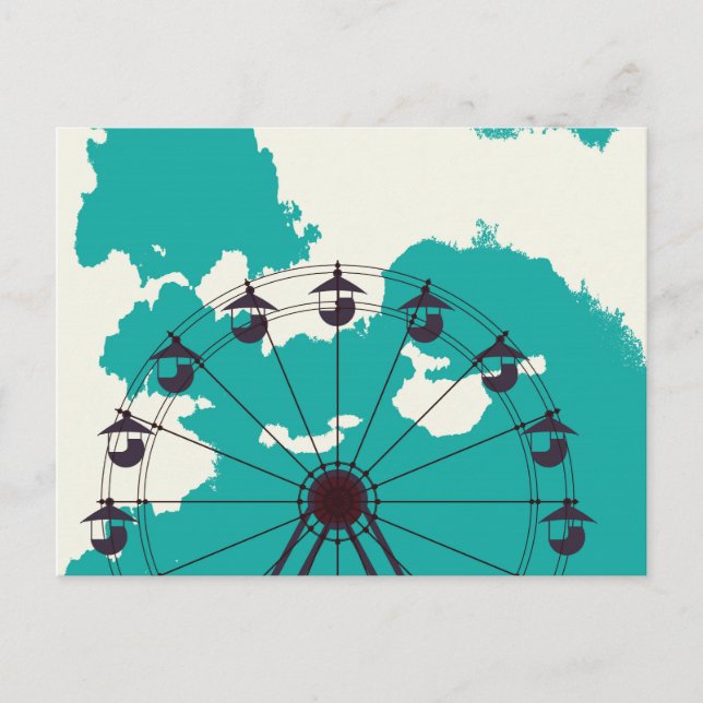 Ferris Wheel in Clouds Postcard (Front)