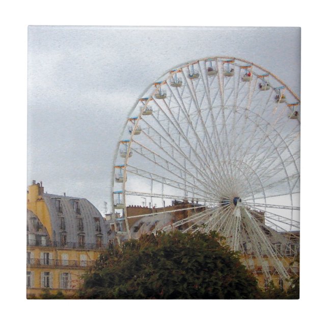 Ferris Wheel - Paris, France Ceramic Tile (Front)