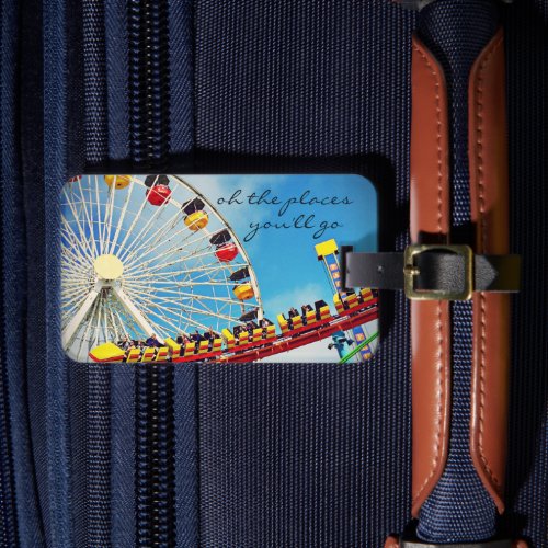 Ferris Wheel Roller Coaster Photo Places Quote  Luggage Tag