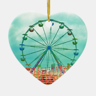 Ferris Wheel Spring Fest Misquamicut Beach Ceramic Ornament