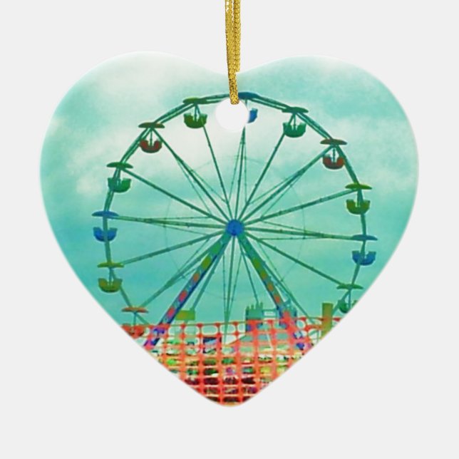 Ferris Wheel Spring Fest Misquamicut Beach Ceramic Ornament (Front)