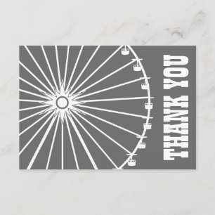 Ferris Wheel Thank You Card (Dark Gray / White)