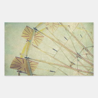 Ferris Wheel Vintage Print Rectangular Sticker