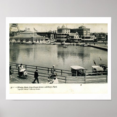 Ferris Wheel Wesley Lake Asbury Park NJ Vintage Poster