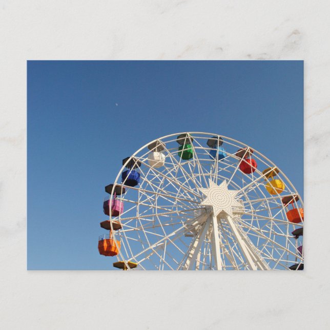 Ferris wheel with colorful baskets postcard (Front)