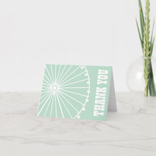 Ferris Wheel You Thank Card (Sage Green / White)