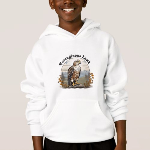 Ferruginous hawk perched on rock hoodie