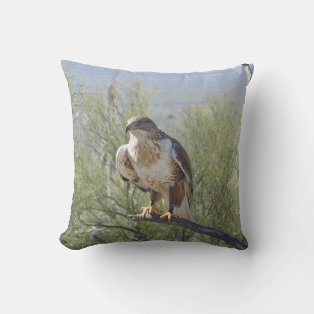 Ferruginous Hawk Throw Pillow (Front)