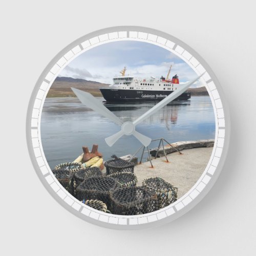 Ferry and Harbour on the Isle of Islay Scotland Round Clock