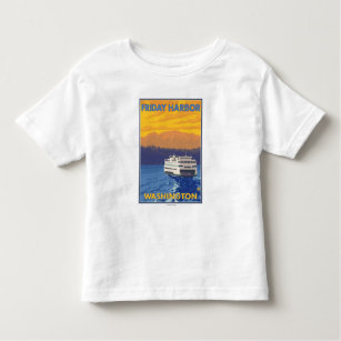 Ferry and Mountains - Friday Harbor, Washington Toddler T-shirt