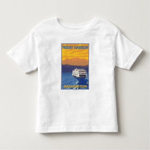 Ferry and Mountains _ Friday Harbor Washington Toddler T_shirt