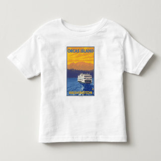 Ferry and Mountains - Orcas Island, Washington Toddler T-shirt