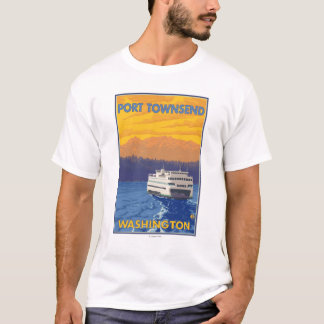 Ferry and Mountains - Port Townsend, Washington T-Shirt