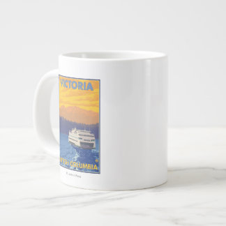 Ferry and Mountains - Victoria, BC Canada Large Coffee Mug