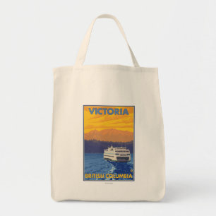 Ferry and Mountains - Victoria, BC Canada Tote Bag