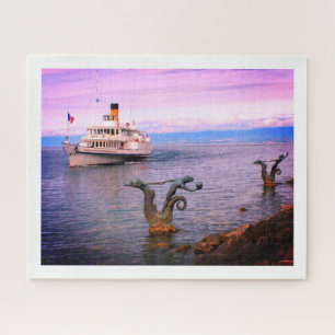 Ferry boat on Lake Geneva Jigsaw Puzzle