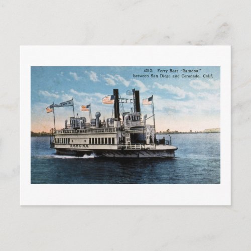 Ferry Boat Ramona Postcard