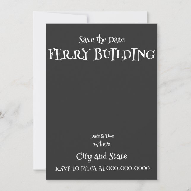 FERRY BUILDING WINE PARTY PEOPLE WATCHING 2050 INVITATION (Front)