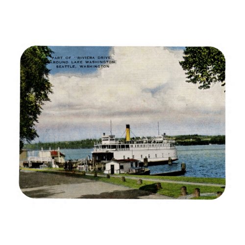 Ferry Lake Washington Seattle Vintage  Magnet