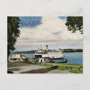 Ferry, Lake Washington, Seattle Vintage Postcard