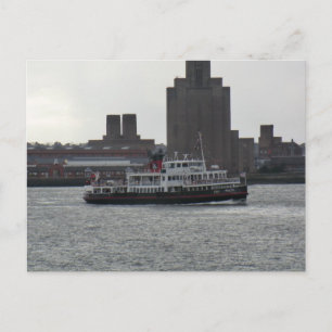 Ferry Over the River Mersey Postcard