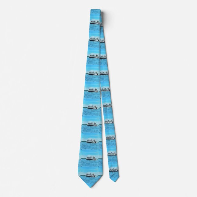 Ferry Painting Neck Tie (Front)