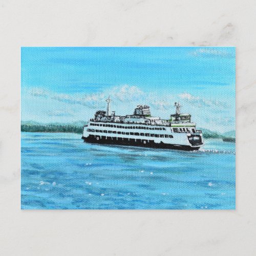 Ferry Painting Postcard