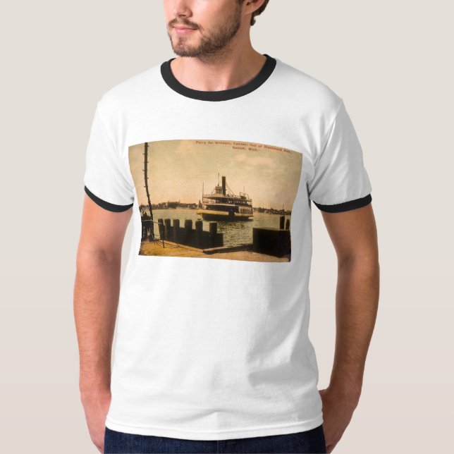 Ferry to Windsor, Canada from Detroit, Michigan T-Shirt (Front)