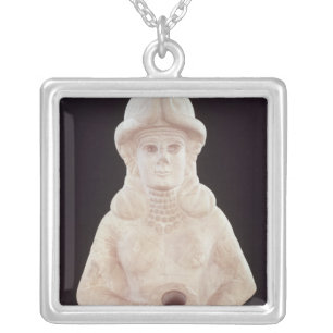 Fertility goddess, from Mari, Middle Euphrates Silver Plated Necklace