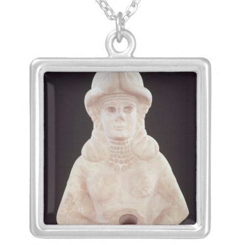 Fertility goddess from Mari Middle Euphrates Silver Plated Necklace