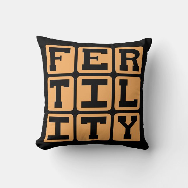 Fertility, Pregnancy Announcement Throw Pillow (Front)