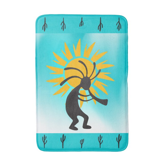 Fertility Sun Kokopelli Southwest Bath Mat (Front Vertical)