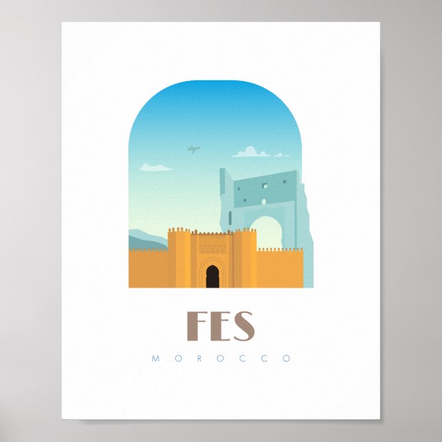Fes city morocco Skyline Poster (Front)