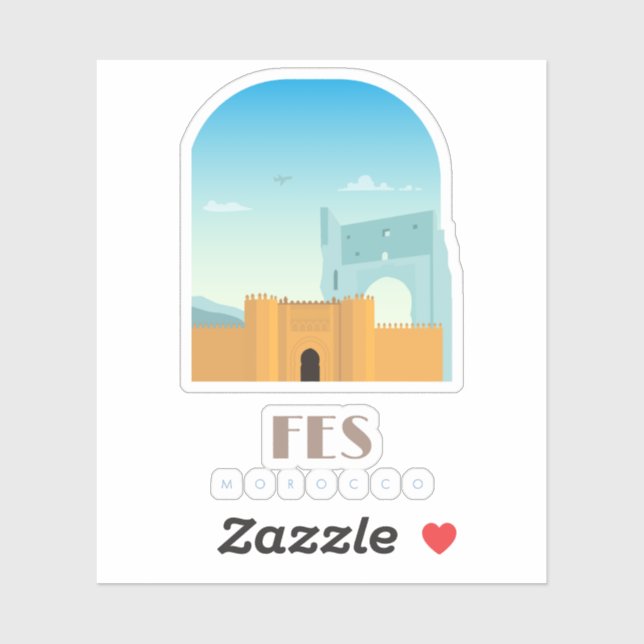 Fes city morocco Skyline Sticker (Sheet)