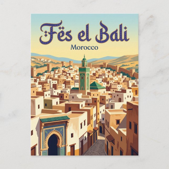 Fes el Bali Medina Morocco Postcard (Front)
