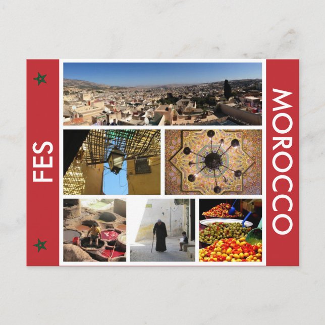 fes morocco scenes postcard (Front)