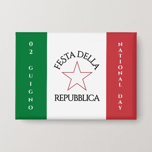Festa della Repubblica National Day of Italy Flag Button (Front)